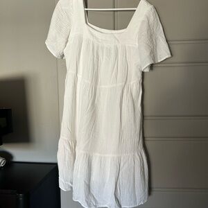 New Rails White Valentina Square-Neck Tiered Minidress M/L